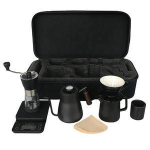 Portable Travel Bag 850 ML Kettle V60 Ceramics  Server&Dripper Hand-made Coffee Maker Set