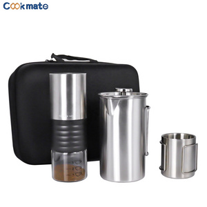 Portable French Press Coffee Maker Double Walled Large Coffee Press with 2 Free Filters Stainless Steel French Press set