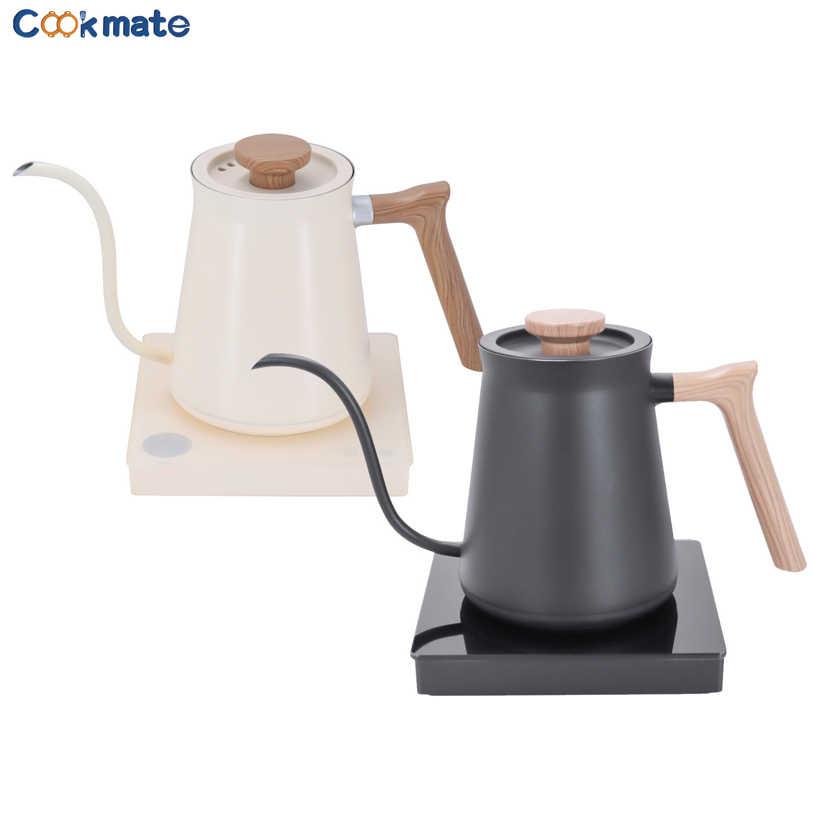 White Black 850 ml  Gooseneck SCA Barista Pour Over Electric Coffee Kettle