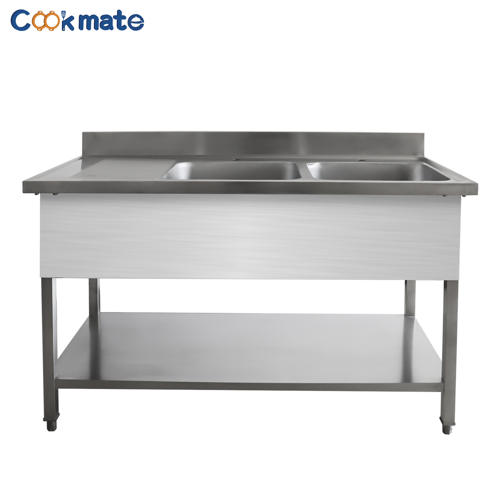 Food Prep Stainless Steel304 Stainless Steel Workbench with Sink For Restaurant, Warehouse, Home, Kitchen, Garage