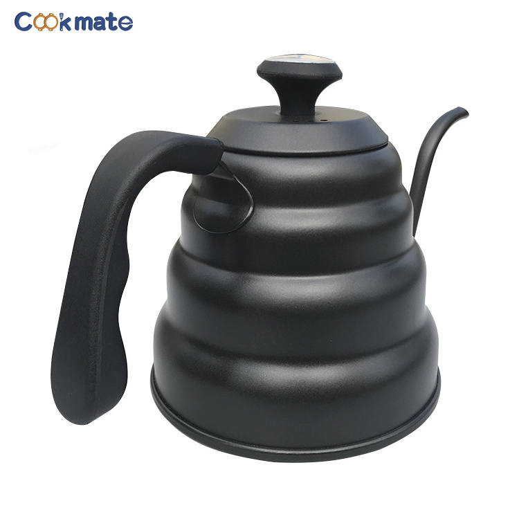 40oz/1.2L Black Pour Over Coffee Kettle with Thermometer Gooseneck Black Coffee Kettle 40 oz/1200 ml for  All Stovetops