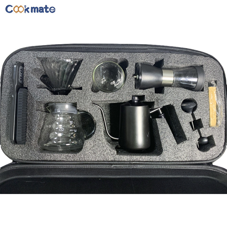 Economics coffee gift set V60 paper filter maker set drip coffee grinder Scale with Timer Pour Over Kettle and Cup