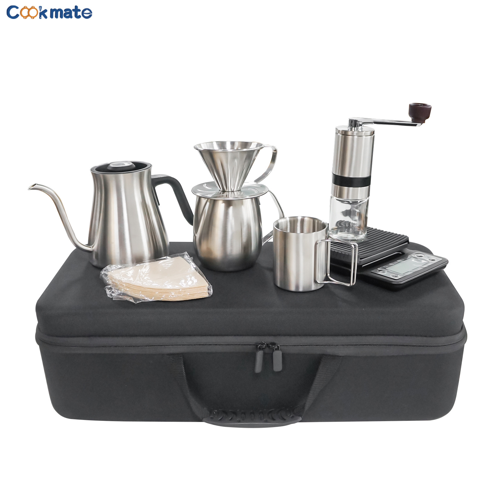 COOKMATE Stainless Steel Dripper Server Travel Bag  V1 Coffee Maker set for V60 coffee Kit