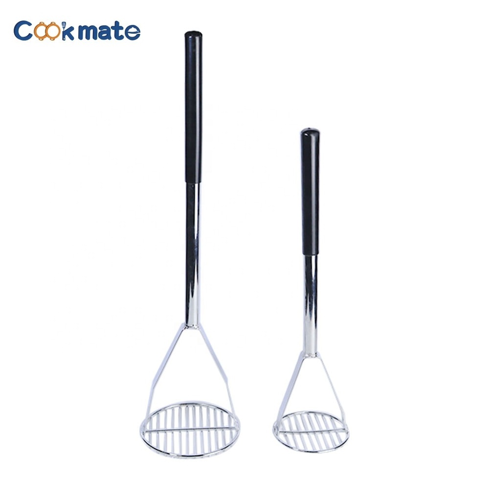 COOKMATE Potato Masher Stainless Steel - Premium Masher Hand Tool and Potato  Masher Black square round