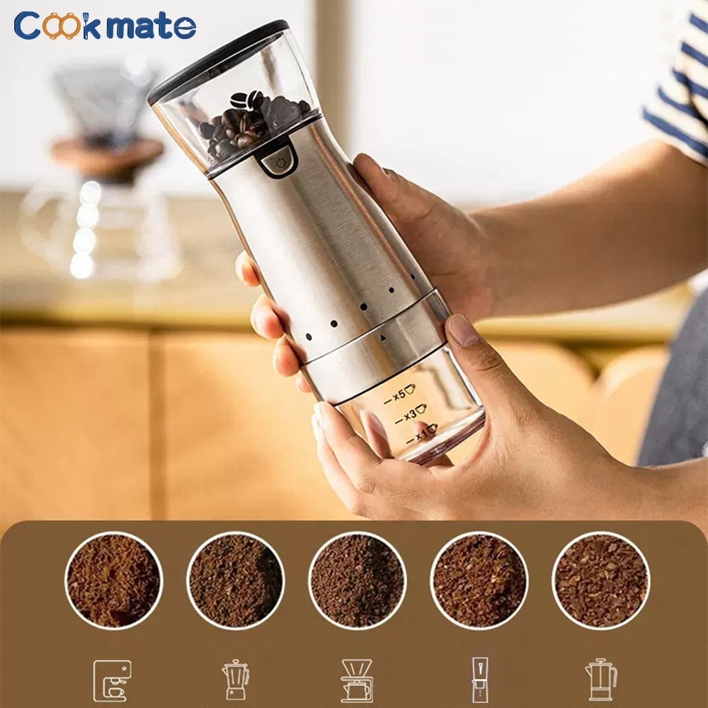 Factory direct sale smart coffee maker set mini electric grinder coffee grinder machine for car office travel