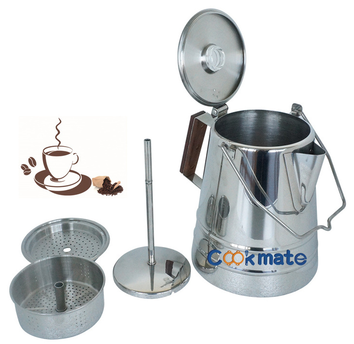 Multifunction Stainless Steel Easy To Clean Fire Pit  Coffee Pot With Coffee Percolator