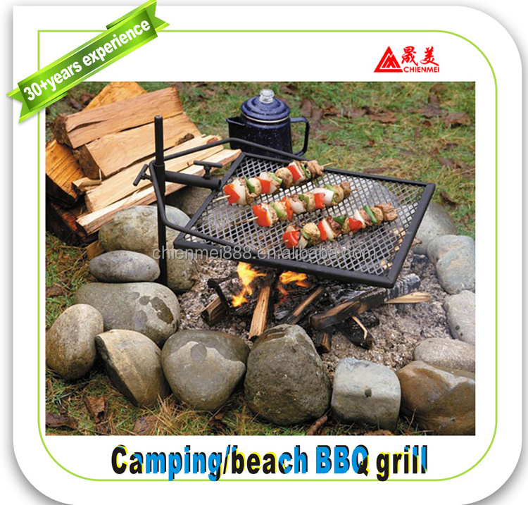 The Perfect/ original / healthy /durable natural adjustable Swivel Grill Campfire Cooking Grate Fire Pit Ring BBQ