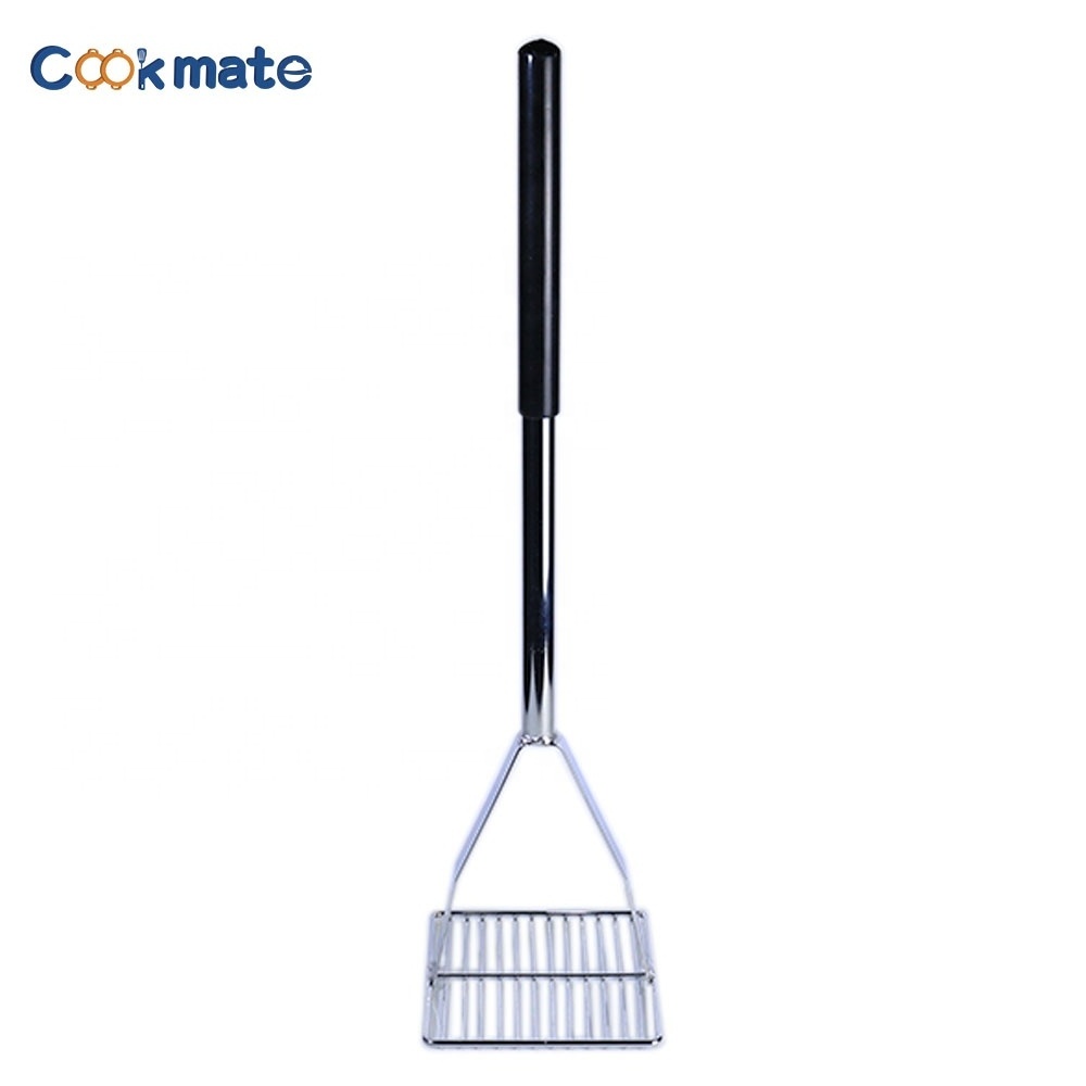 COOKMATE Potato Masher Stainless Steel - Premium Masher Hand Tool and Potato  Masher Black square round