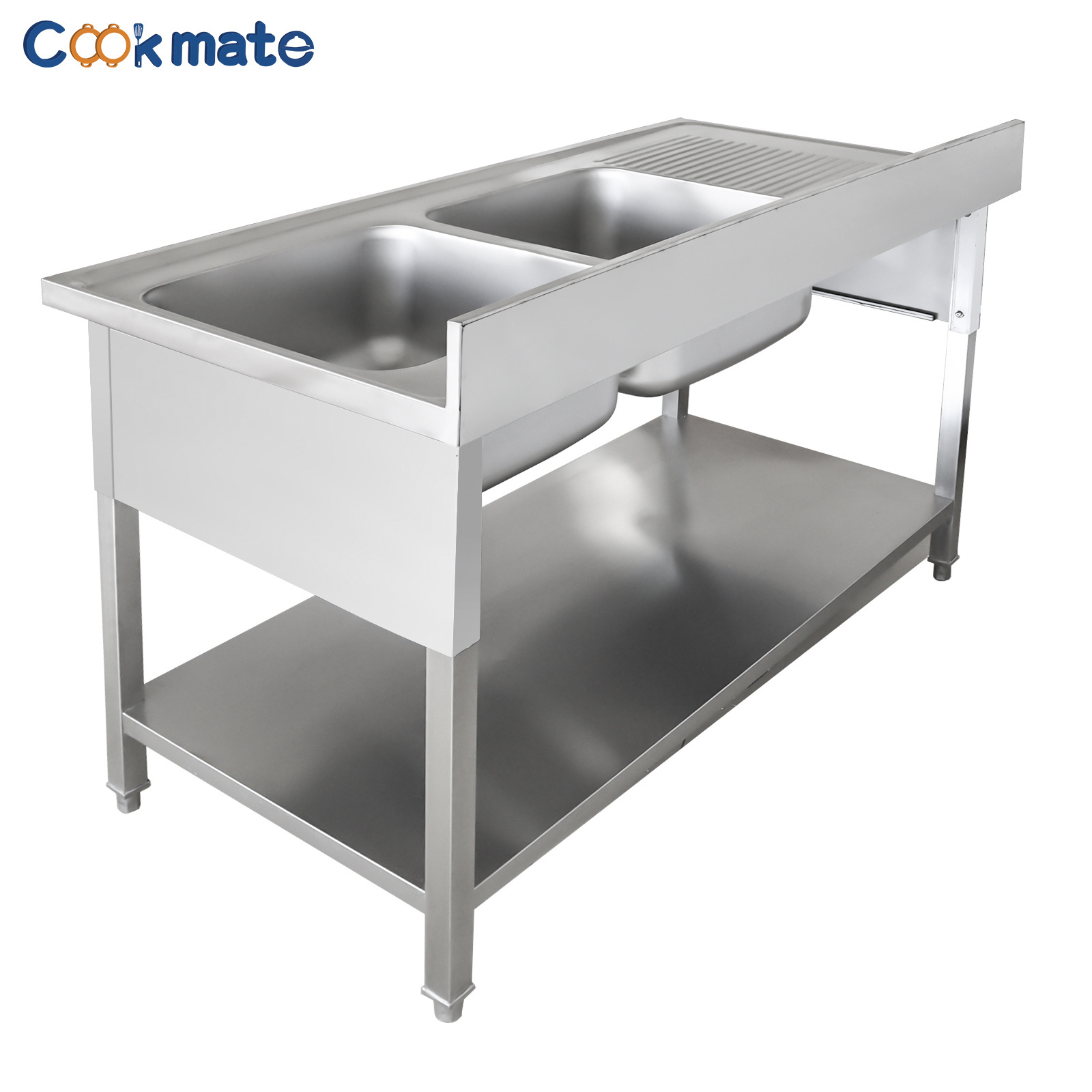 Food Prep Stainless Steel304 Stainless Steel Workbench with Sink For Restaurant, Warehouse, Home, Kitchen, Garage