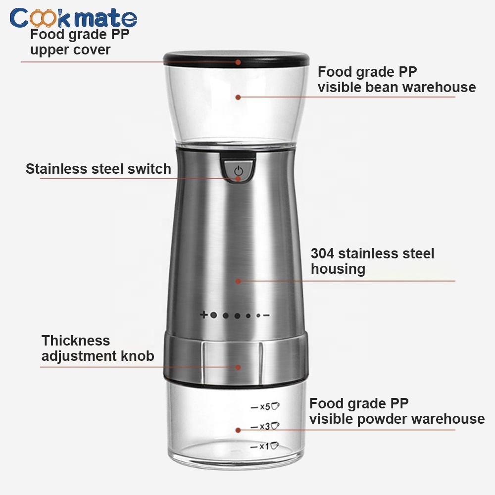 Factory direct sale smart coffee maker set mini electric grinder coffee grinder machine for car office travel