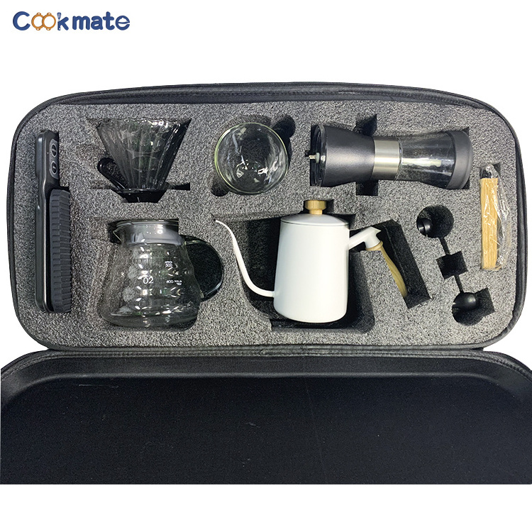 Economics coffee gift set V60 paper filter maker set drip coffee grinder Scale with Timer Pour Over Kettle and Cup