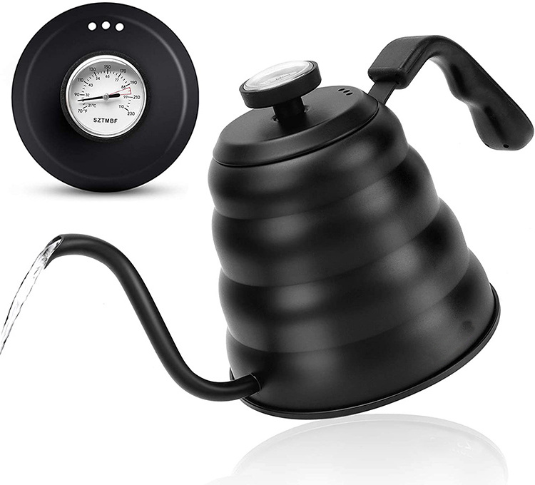 Gooseneck Kettle Pour Over Coffee Kettle with Thermometer Tea Pot with Triple Layered Base Anti-Rust Design for all Stovetops