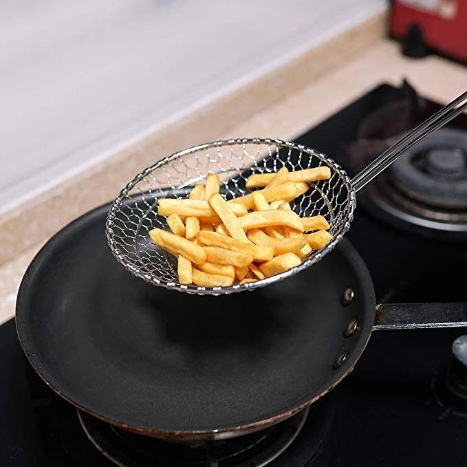 Ladle Stainless Steel Frying Basket With Long Handle Large Spoon Food Japanese Pasta Kitchen strainer skimmer