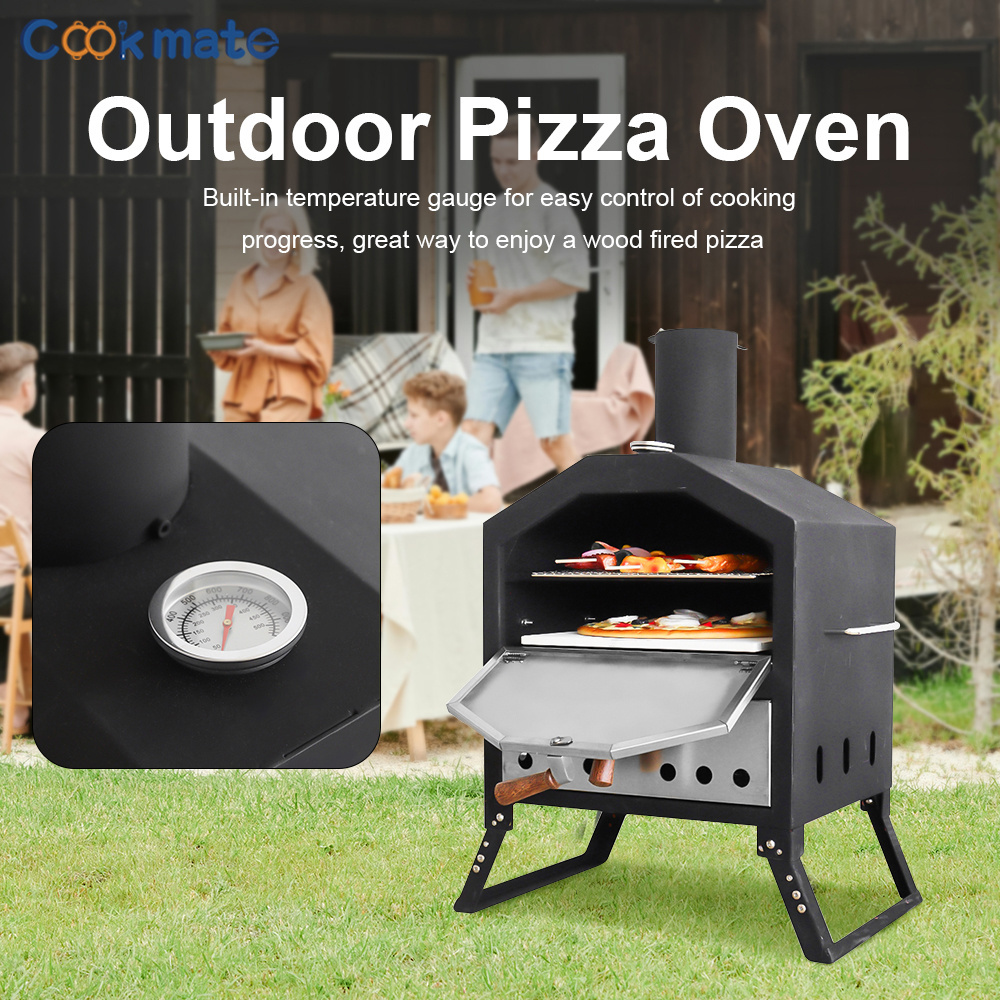 2024 Popular Portable Fire Wood Pizza Oven Charcoal Grill Pizza Stove for Outdoor Cooking Camping