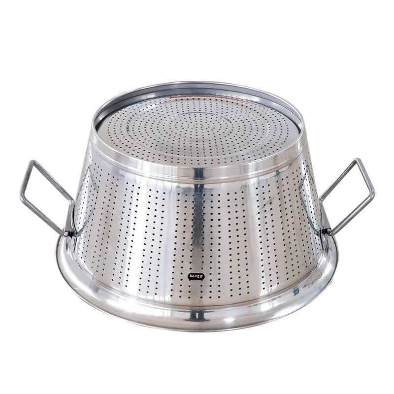 Professional Kitchen Metal Strainer Sieve Perforated Fruit Basket Vegetable Colander