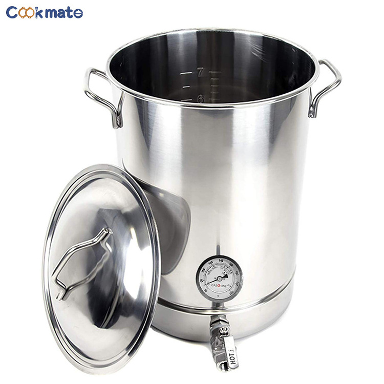 Brew Pot 10 Gallon Stainless Steel Pot - Kettle Brew Kettle 10 Gallon for Beer Brewing