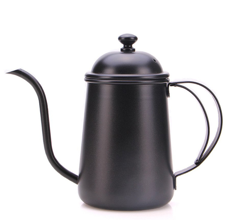 650ML Gooseneck Spout Kettle Thicken Strong Stainless Steel Drip Coffee Kettle Plating Colorful Pot Long Mouth Coffee Pot Teapot