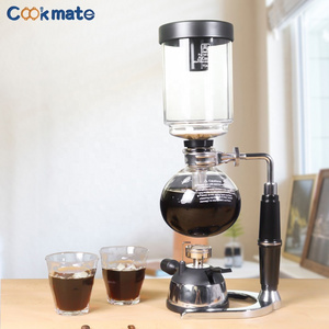 Glass Siphon Coffee Maker with Reusable Cloth Filter, Vacuum Coffee Brewer Hot Tea Maker Machine for Home and Office