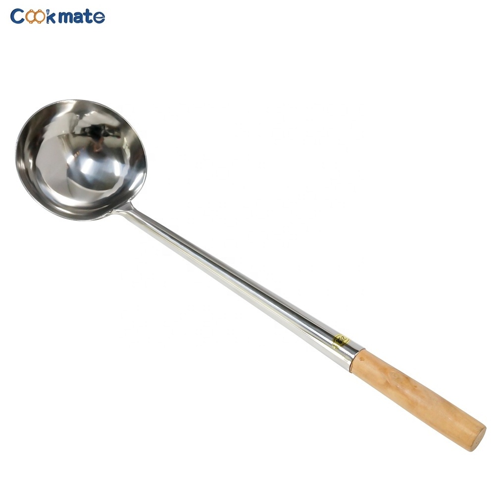 New arrival Heat Resistant Stainless Steel Cooking Kitchen Ladle Soup Spoon Cookware