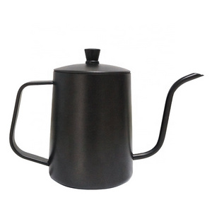 600ML Black Coating Arabic Coffee  Spout Drip Pot for Coffee Service Stainless Steel Tea Kettle