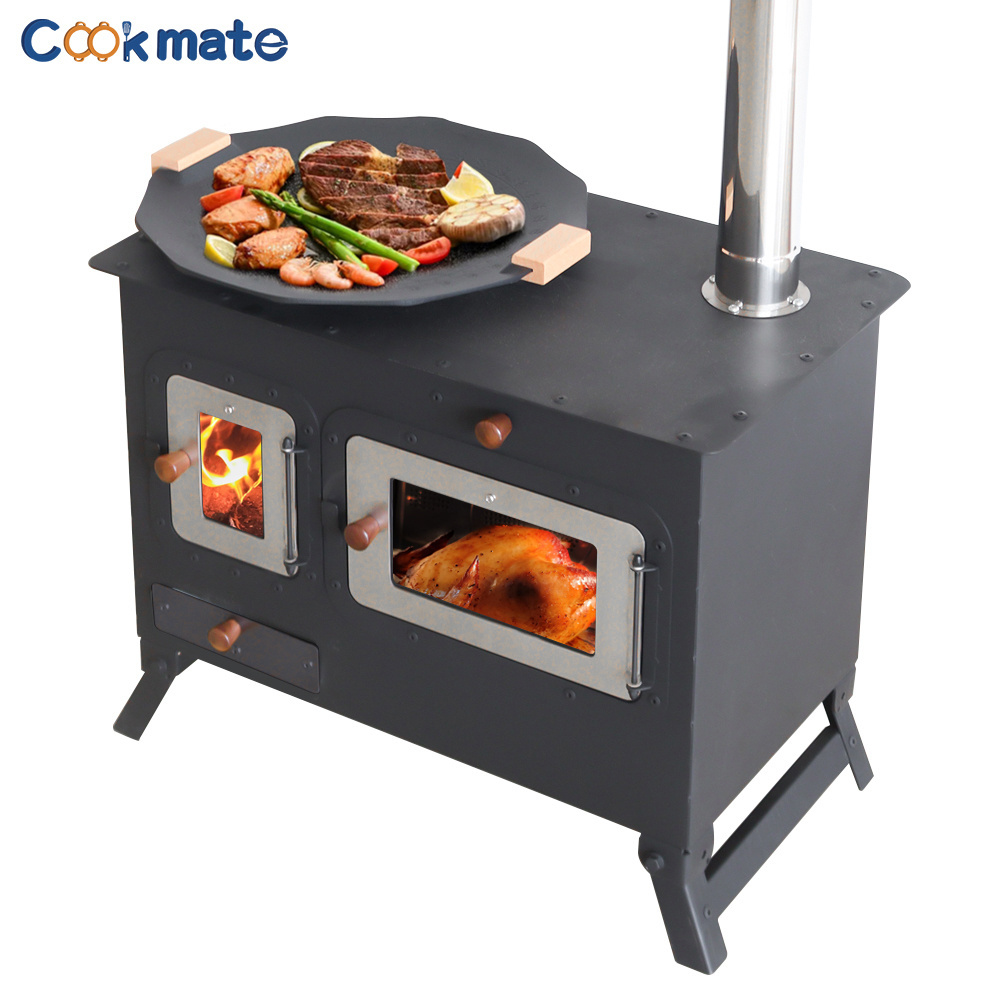 Cookmate Wood Burning Stove Cook Grill Bake 3 in 1  Multifuel  Garden Camping Gas Logs Cooking Stove