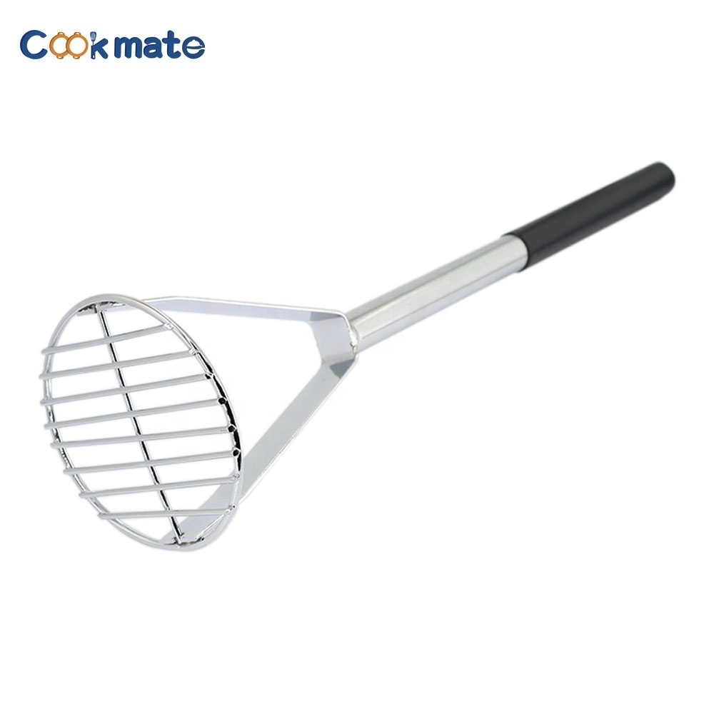 COOKMATE Potato Masher Stainless Steel - Premium Masher Hand Tool and Potato  Masher Black square round