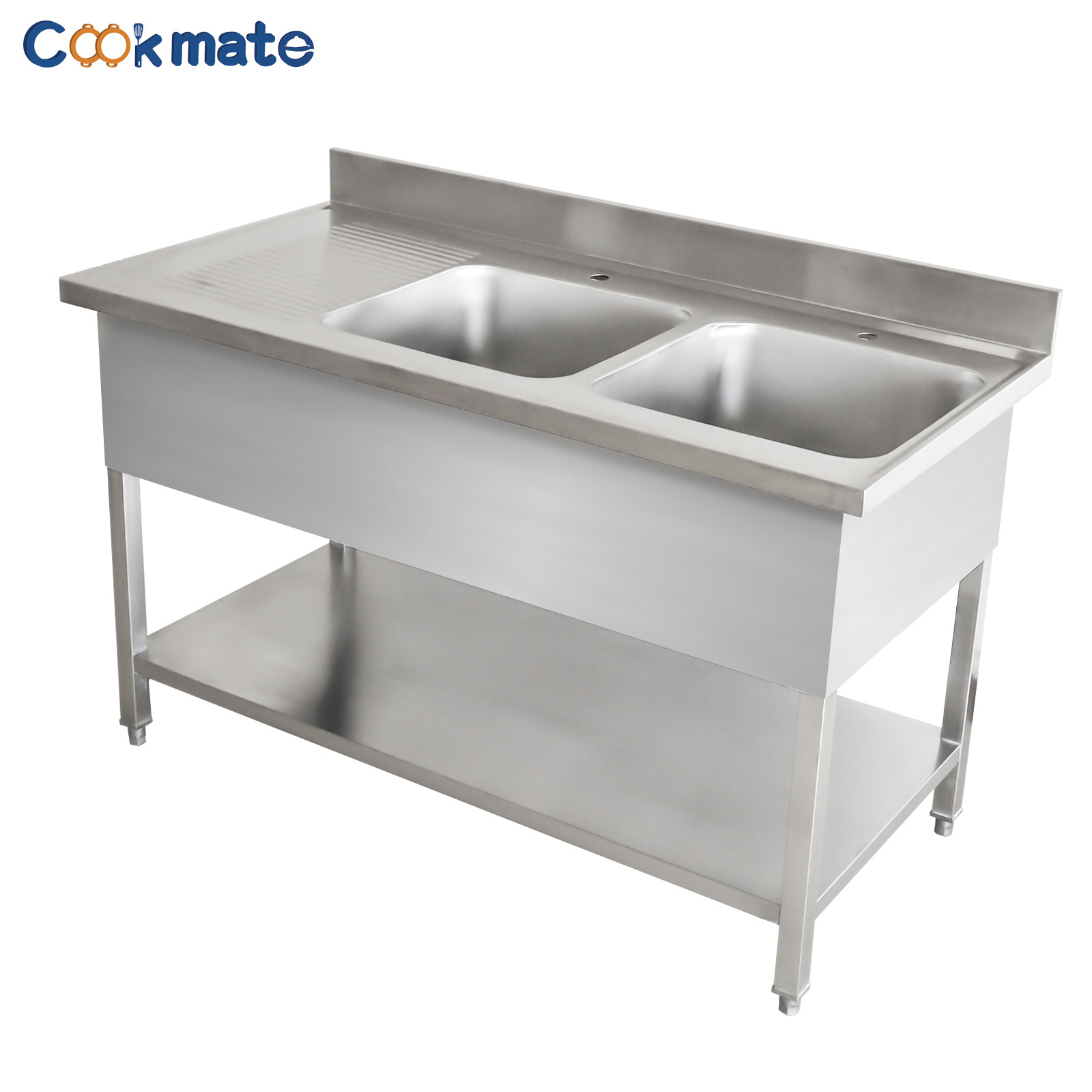 Food Prep Stainless Steel304 Stainless Steel Workbench with Sink For Restaurant, Warehouse, Home, Kitchen, Garage