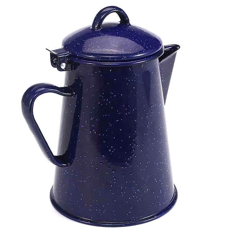 Durable and Energy Efficient Blue Enamel Coffee Pot Hand Pour Over Tea Water Kettle