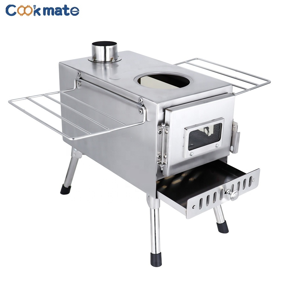 Recommend Cookmate outdoor camping titanium tent stove Portable fire pit with Chimney