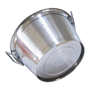 Professional Kitchen Metal Strainer Sieve Perforated Fruit Basket Vegetable Colander