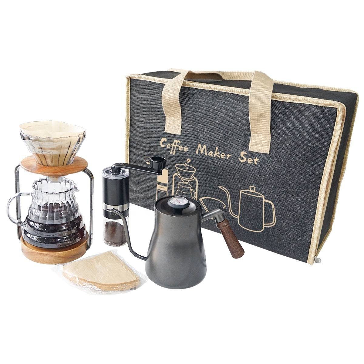 Travel Coffee Accessories Wood Coffee Hand Drip Station Dripping Stand tower v60 dripper Travel Coffee Accessories