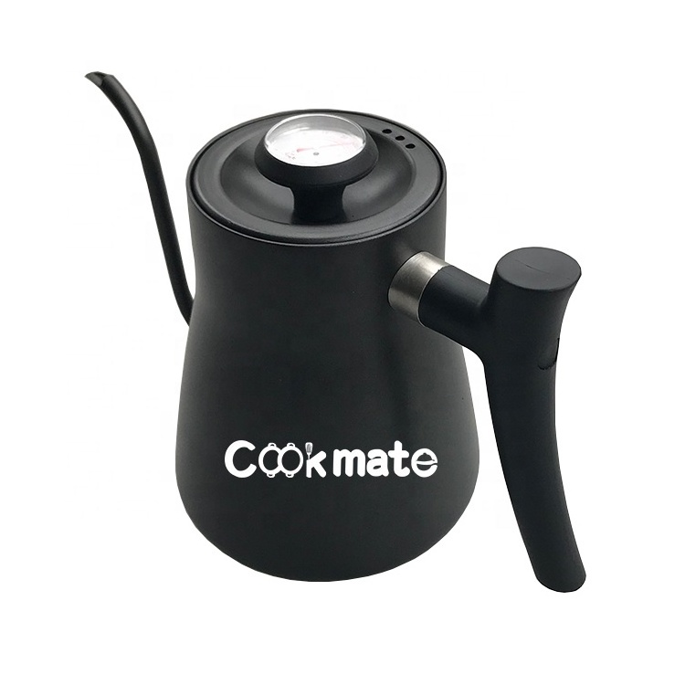 New Design Premium 750ml Electric Gooseneck Pour 304 Stainless Steel Coffee Dripper Kettle With Thermometer