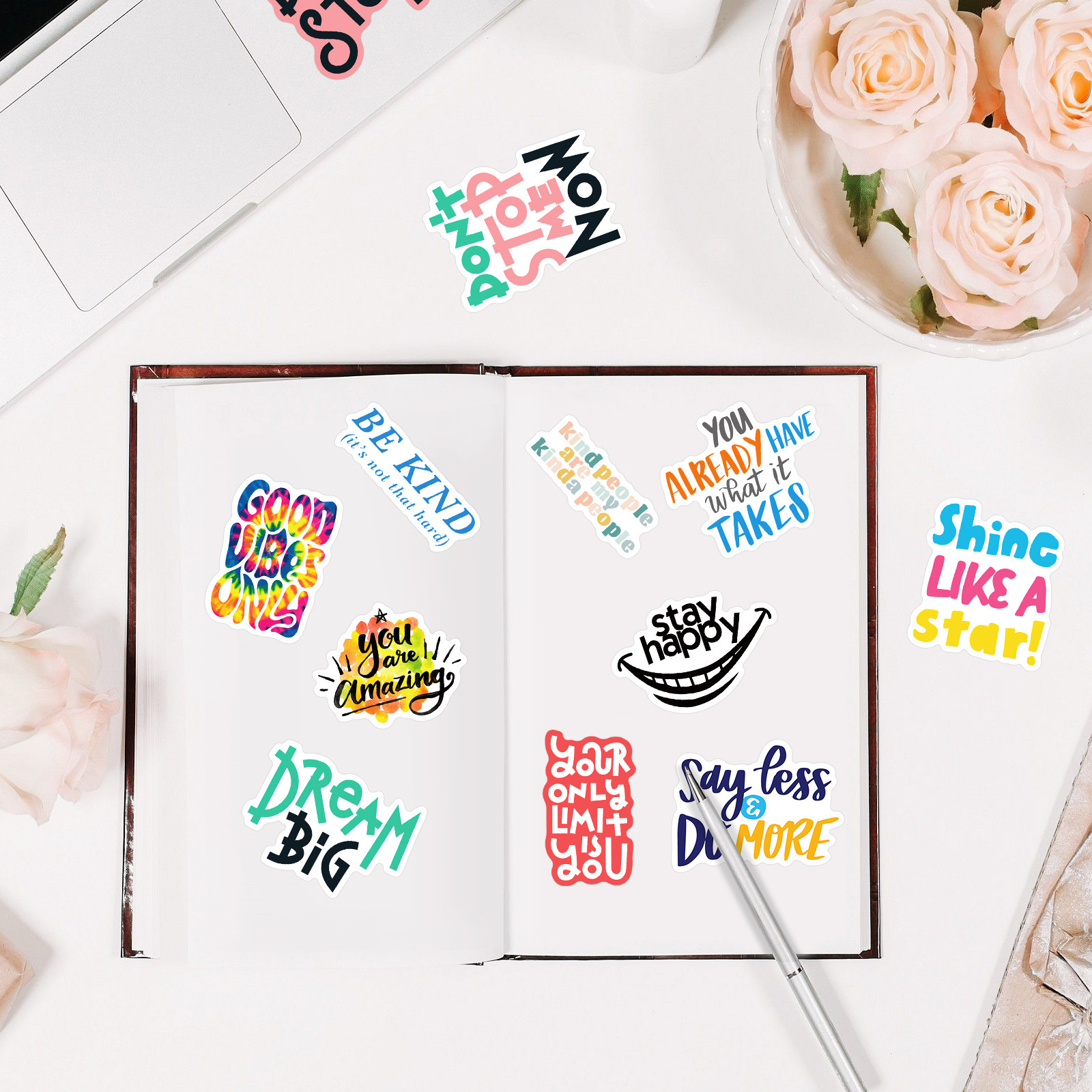 50 pcs Motivational Sticker, Inspirational Words Stickers for Teens Adults Students Teacher kids