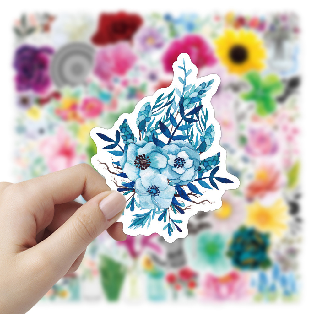 100pcs Flowers Stickers for Decoration DIY Diary Album Planner Stickers Stationery Sticker School Supplies computer laptop decal