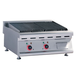 Commercial Restaurant Equipment Stainless Steel Counter Table Top Electric Lava Stone Grill Lava Rock Grill