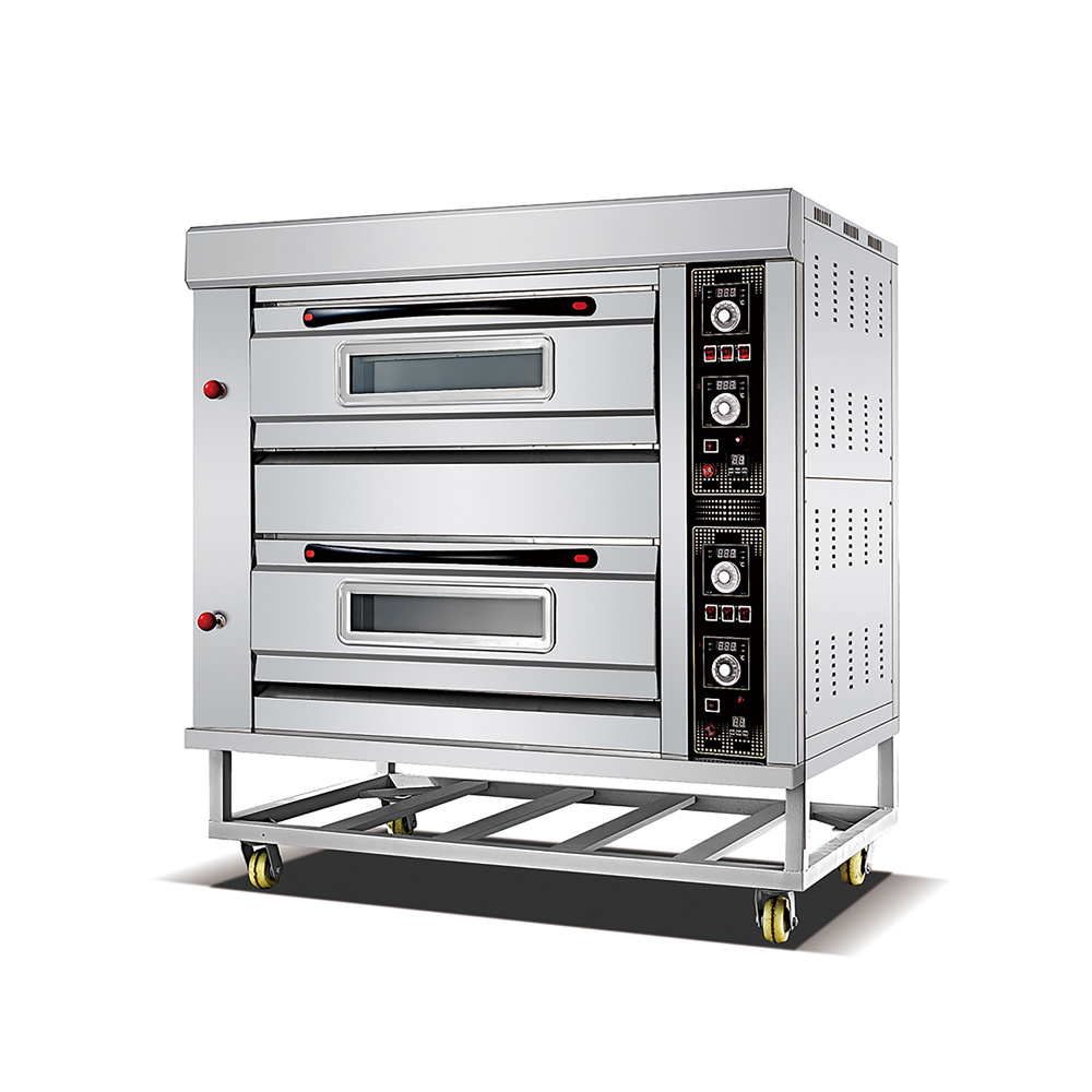 OEM Factory Catering Restaurant Equipment Commercial 2 Deck 4 Trays Gas Baking Deck Oven