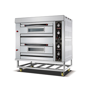 OEM Factory Catering Restaurant Equipment Commercial 2 Deck 4 Trays Gas Baking Deck Oven