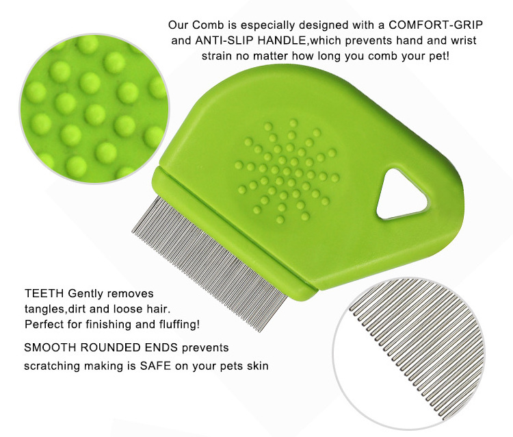 Stainless steel Short Teeth Pet Cat Dog Animal Puppy Hair Fur Lice Nit Louse Tick Flea Removing Cleaning Comb