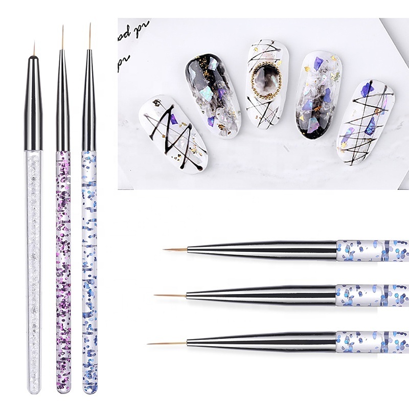 3 designs Nail Art Design Pen Painting Polish Brush Drawing Tool 3pcs/set nail drawing brush