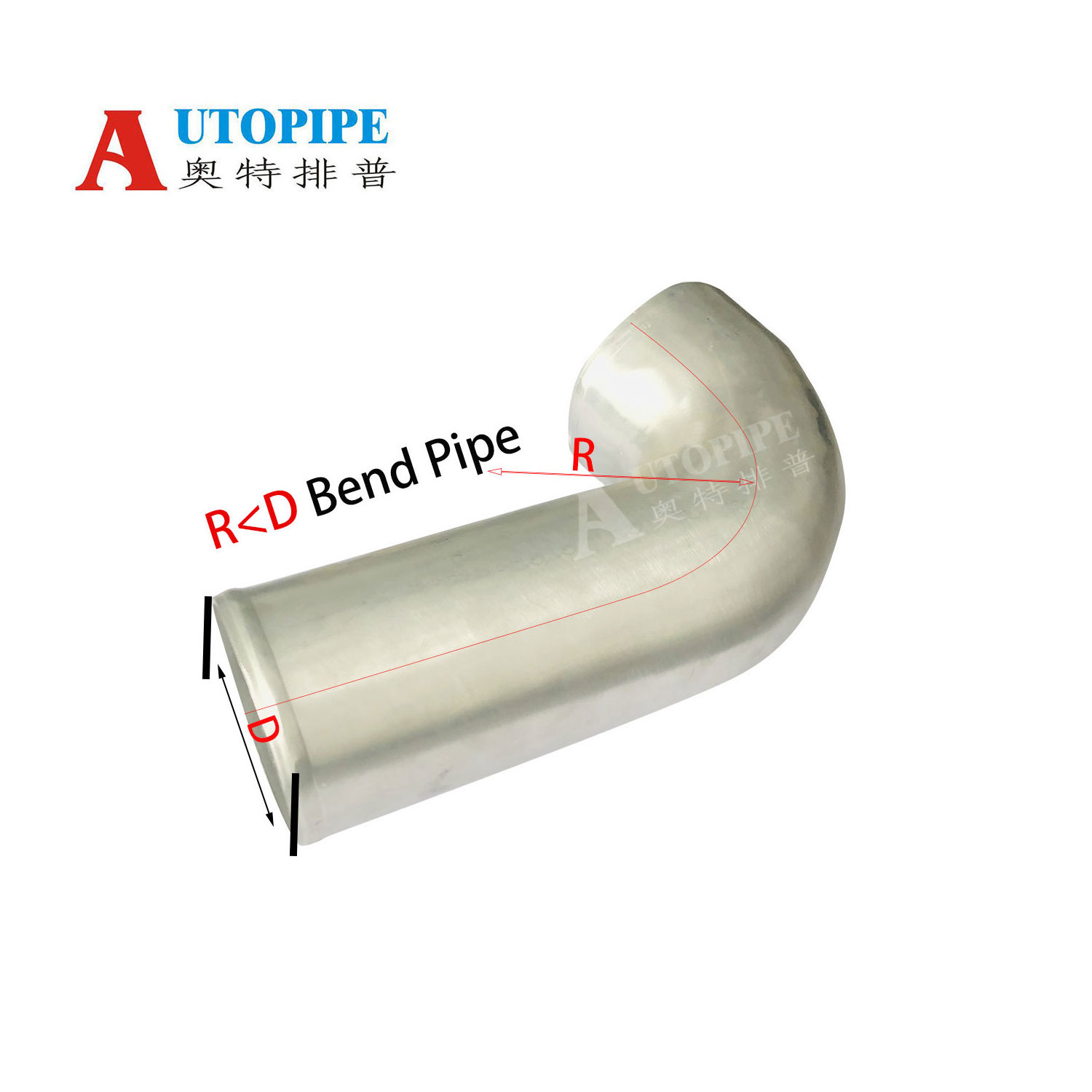 Auto Parts Aluminum Sanitary Pipe Fittings 0.75D Customized Exhaust Bend  Pipe  Exhaust Bent Pipe Mandrel Bends