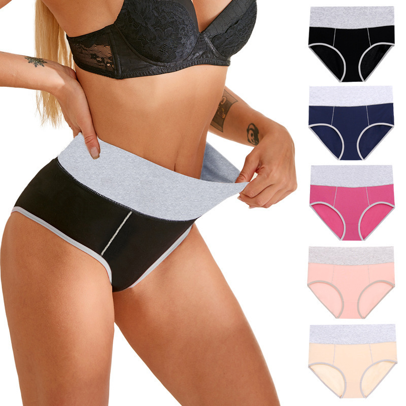 Sexy Ladies Underwear Panties body shaper breathable cotton girls underwear high waist solid women's panties