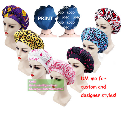 mom lover new women silk bonnets hair satin designer bonnets custom logo bonnets for women