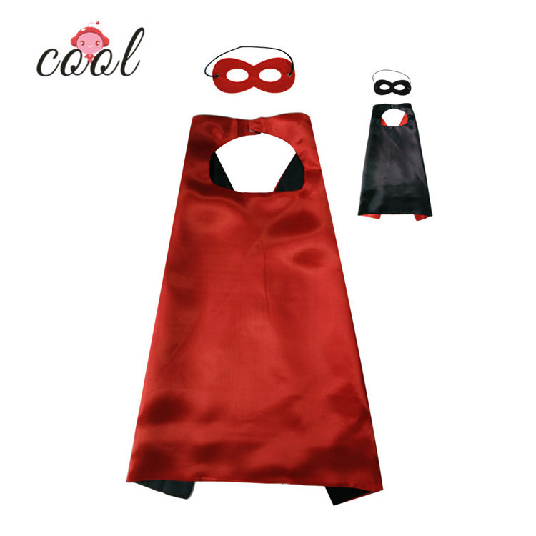 Halloween costumes cape cosplay kids capes mask set two layers colour custom logo superhero capes in bulk