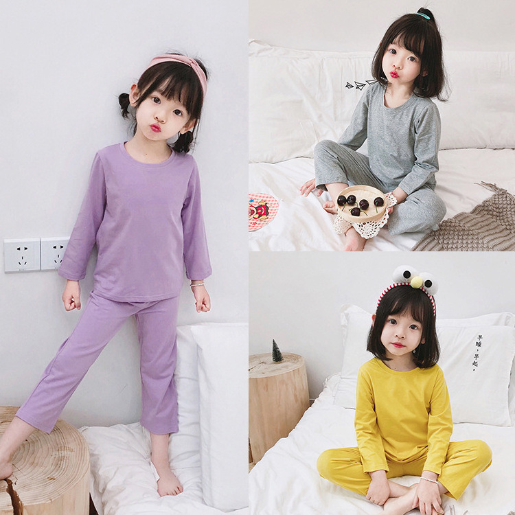 wholesale kids girls sleepwear pajamas short Blank girl sleepwear for summer custom kids pajamas girl cotton pyjamas