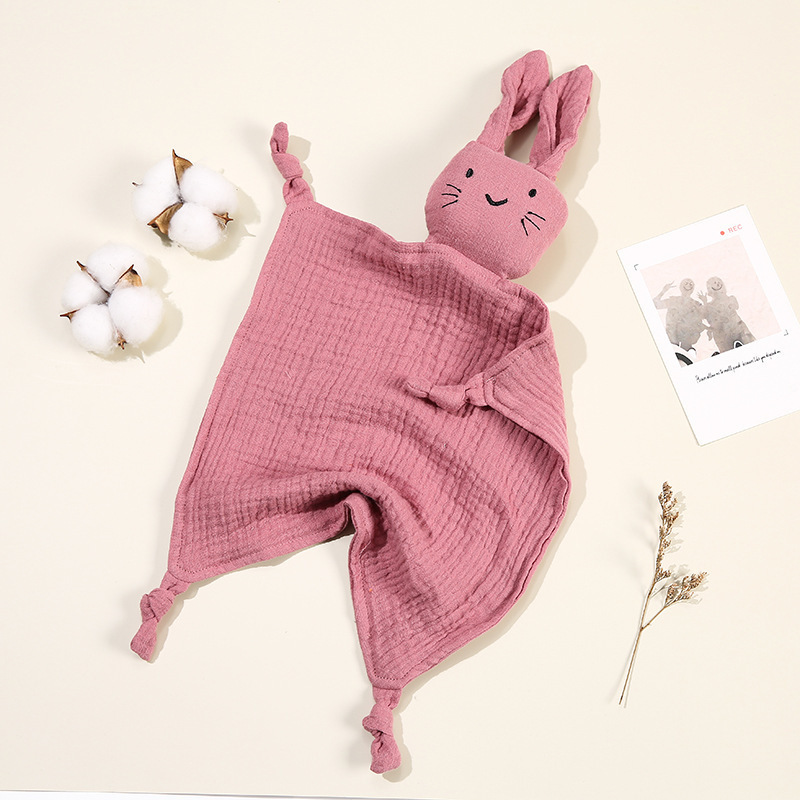 Baby Cute Buddy Blanket Toys Two-layer Cotton Gauze Crochet  Lovely Cat Infant Wrap Sleeping Toy For Kid Baby Blanket