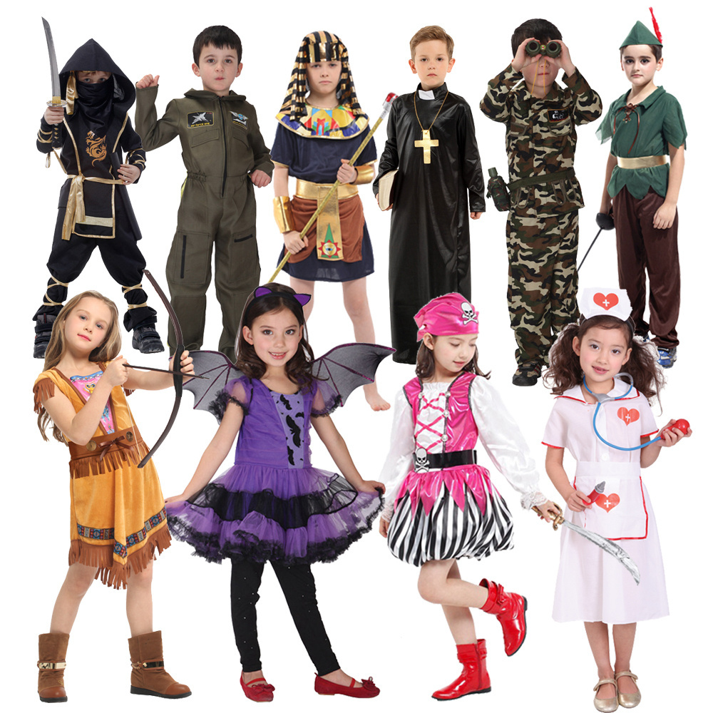 2024 Halloween Role Play Outfits Dress Up Costume Kids Cosplay Party Career Uniform Egyptian Pharaoh Costume  halloween costume