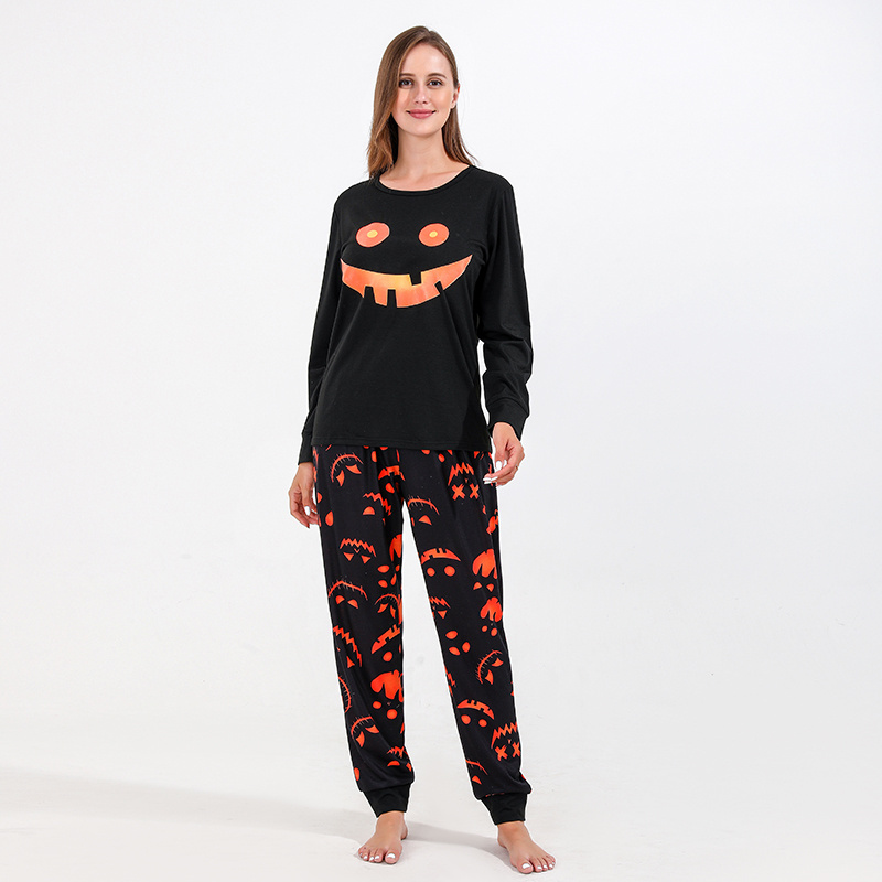 Mommy Daddy And Me Clothes Pajamas Set Halloween Printed Womens Men Kids Sleepwear For Family