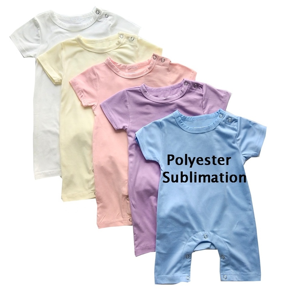 100% polyester blank baby onesie for sublimation baby infant toddler clothes short sleeve polyester sublimation baby rompers