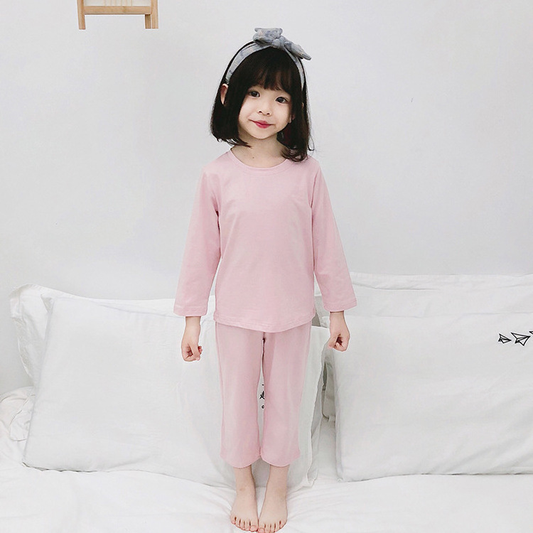 wholesale kids girls sleepwear pajamas short Blank girl sleepwear for summer custom kids pajamas girl cotton pyjamas