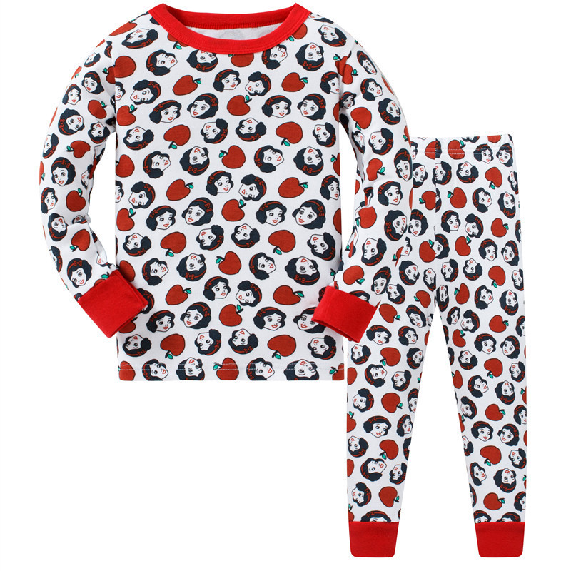 New Arrived Kids Pajamas Children 100% cotton children Pajamas casual cartoon printed character sleepwear 2 pcs girl pyjamas